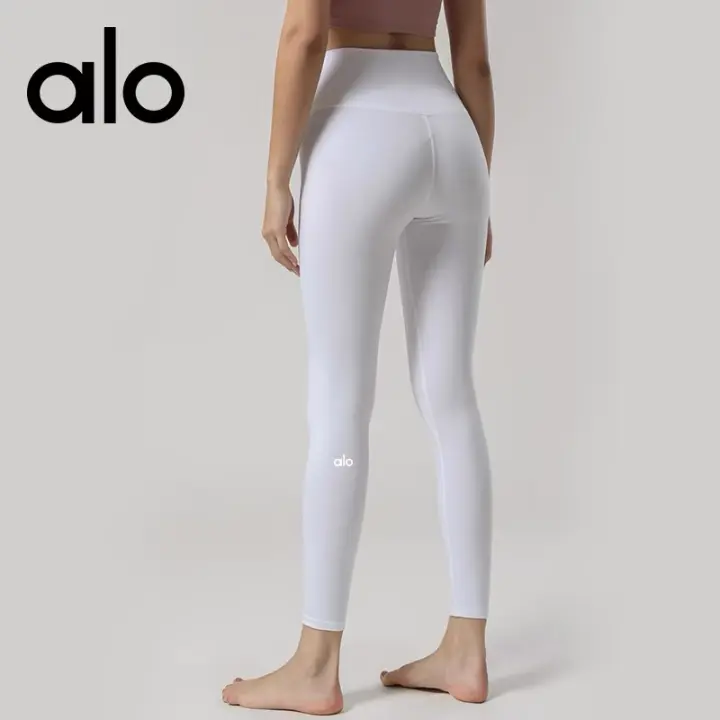 Aloyoga pantalón de yoga mujer sensación desnuda cintura alta pantalones de entrenamiento de ejercicio legging levantamiento de cadera seco nueve puntos pantalones de ejercicio - 1