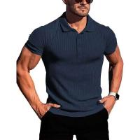 Ropa deportiva para correr para hombre, poste de pie de manga corta de alta elasticidad de verano, suéter básico de punto fino - details 54