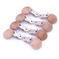 Cadena de madera de haya Natural para chupete, Clips redondos de 30mm para chupete, mordedor de grado alimenticio para bebé, juguetes para masticar, 30 piezas - details 3
