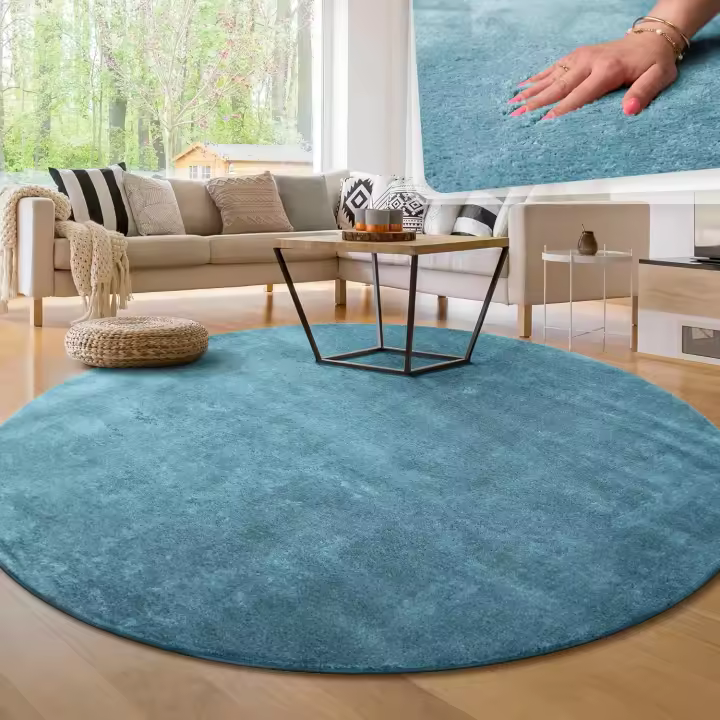 Alfombra Moderna y Suave para Salón Efecto de Piel Elegante Antideslizante Fácil de Limpiar - 1