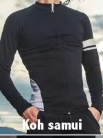 Traje de baño para hombres, traje de buceo y ajustado de secado rápido, chaqueta de manga larga y pantalones cortos y mallas - details 1