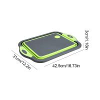 Tabla de cortar plegable multifuncional 3 en 1, cesta de drenaje, fregadero portátil para acampar al aire libre - details 6