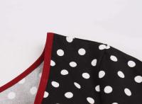 Vestido de Verano Vintage Hepburn Polka Dot de Contraste Cuello Cuadrado de los 50 Cintura Alta - details 41