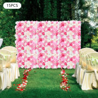 Panel de Pared de Flores Artificiales 3D 15pcs Rosas Falsas para Bodas, Despedidas de Soltera, Decoración al Aire Libre - details 0