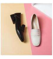 Mocasines de mujer con plataforma interior para aumentar la altura, puntera cuadrada, boca poco profunda, tacón grueso y suela suave. - details 12