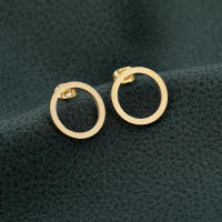 Pendientes Redondos De Acero Inoxidable Para Mujer Color Oro Estilo Geométrico Joyería De Moda Para Fiestas Regalo De Cumpleaños - details 2