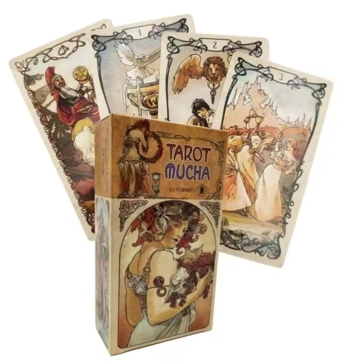 Tarjeta de juego de mesa versión inglesa, cartas de Tarot, Mucha - 1