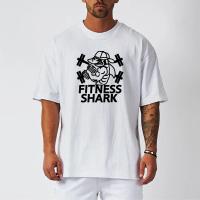Oversized Short Sleeve T-shirt Mens Dropped Shoulder Mesh Loose Fitness T Shirt Men Summer Gym Bodybuilding Workout Tops Tees - details 17