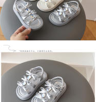 Las niñas sandalias de los niños arco hueco princesa zapatos verano 2025 nuevo versátil medio y grande de los niños ligero playa. - details 7