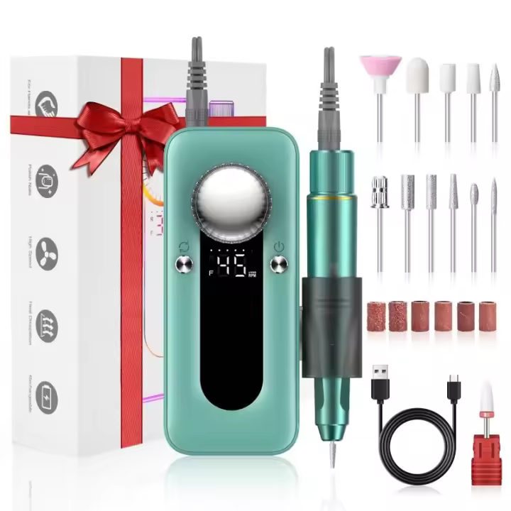 Torno Profesional para Uñas AEVYVKV 45000 RPM Set de Manicura y Pedicura con 6 Brocas - 1