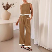 Conjuntos de dos piezas de verano para mujer, tops sin mangas y pantalones largos, trajes casuales para mujer - details 4