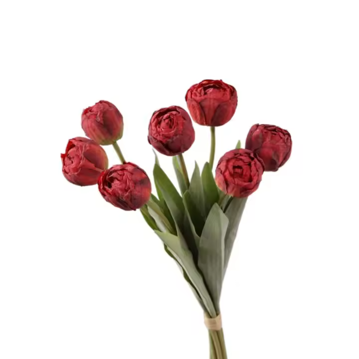Decoración de jarrón DIY, 7 cabezas, ramas de tulipán artificiales, flor de tulipán de seda hecha a mano realista, flores falsas de tacto Real, decoración de cumpleaños - 1