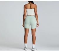 Conjunto de Yoga de Cintura Alta Ropa Deportiva de Nylon Antichoque para Mujeres Sin Mangas - details 19