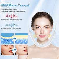 Masajeador eléctrico para dar forma a la cara en V, mascarilla para la barbilla, dispositivo de elevación facial ajustable para papada, masajeador facial de fototerapia rojo y azul, 6 modos - details 8