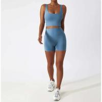Conjunto de Yoga Sin Costuras para Mujeres Uniforme de Gimnasio de Entrenamiento Sujetador PIESS - details 20
