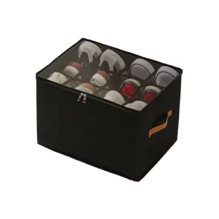 Caja de almacenamiento plegable para zapatos, 12 rejillas, a prueba de polvo, impermeable, para ropa, pantalones vaqueros, reutilizable, a prueba de humedad - 1