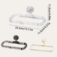 Soporte para papel de cocina con ventosa montado en la pared, bolsa de mantenimiento de frescura extraíble reutilizable, estante de almacenamiento de película, giratorio multifuncional - details 0
