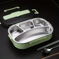 Fiambrera de acero inoxidable, caja Bento, aislamiento grueso, caja de comida rápida para volver a la escuela, 1 ud. - details 6