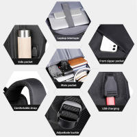 Mochila De Negocios impermeable para hombre, morral de viaje para ordenador portátil con puerto de carga USB, gran capacidad, 15,6 pulgadas - details 15