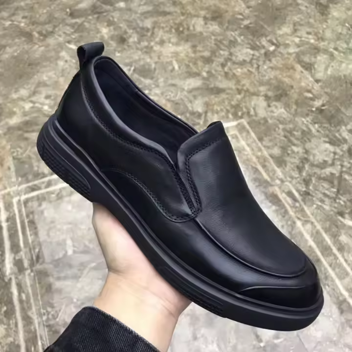 Nuevos zapatos de cuero casuales de negocios de suela gruesa, cálidos y suaves - 1