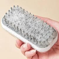 Cepillo de baño de silicona para mascotas, Gel de ducha recargable, depilación, cepillo de masaje para perros, mango ergonómico, peine de aseo para gatos de doble uso en seco y húmedo - details 3