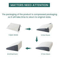 Almohada De Apoyo Para Dormir Después De La Cirugía Y Reflujo Ácido Almohada Triangular Elevada De Espuma Para Uso En Dormitorio Y Oficina - details 7