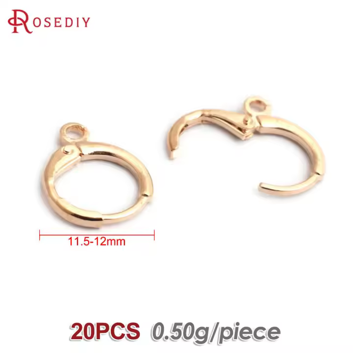 Aretes de Cuerda de Metal Dorado de 18K Diseño Redondo Rectangular de Alta Calidad - 1