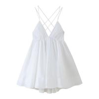 Vestido de tirantes estilo vacacional con espalda descubierta y lazo versátil clásico de moda para mujer personalizado nuevo - details 0
