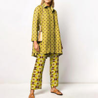 Conjunto de 2 piezas con estampado de Pamas para mujer, ropa de dormir holgada, pantalones de manga larga, ropa de calle, traje elegante, Vintage, otoño - details 13