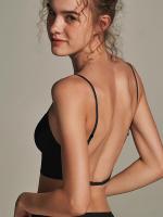 Sujetador sin costuras de 1 pieza para mujer - Tirantes ajustables, relleno extraíble, sin aros, transpirable, diseño sin espalda, lencería sexy, textura suave, cobertura discreta, material ligero para ocasiones especiales - details 0