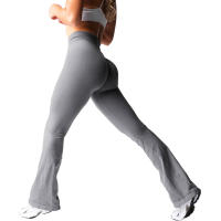 Leggings de Flare Negros Suaves para Workout Pantalones de Yoga Traje Deportivo Casual para Gimnasio - details 9