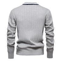 Chaqueta de punto de tendencia de suéter de manga larga con cuello en V para hombre de otoño e invierno - details 27