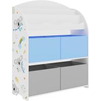 Estantería para Niños de 3 Niveles y 4 Cajas Diseño de Dinosaurio Verde/Amarillo - details 11