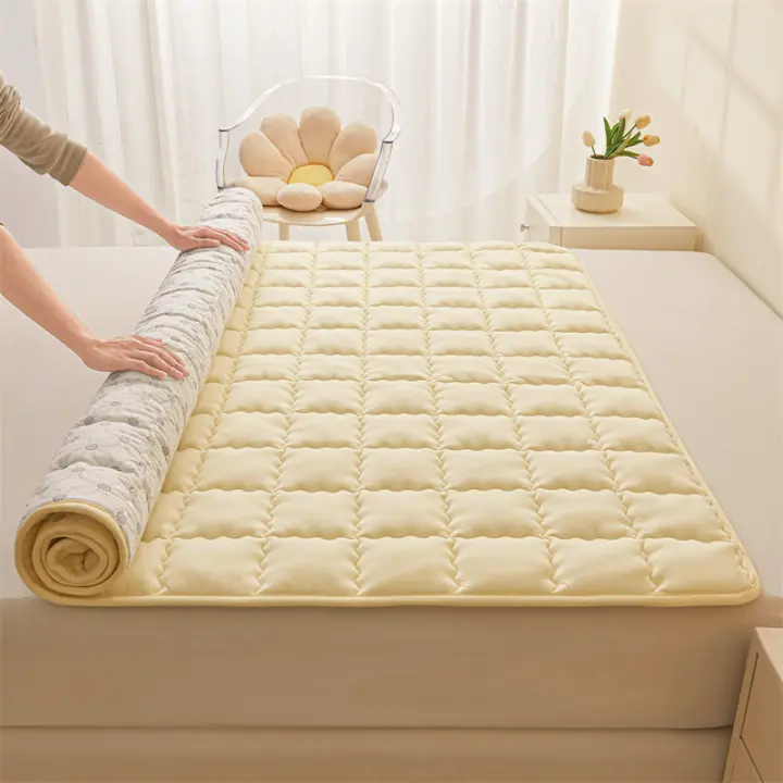 Bonenjoy, 1 pieza, colchón acolchado, colcha suave, adornos de cama finos, funda para alfombrilla de cama de Color sólido, suelo de colchón para el hogar (sin funda de almohada) - 1