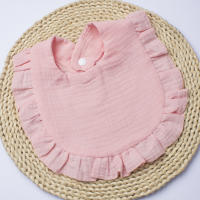 Babero de gasa para niños y niñas, algodón puro, color caramelo, cómodo babero para Saliva, toalla de Saliva de encaje de color sólido para bebé, productos para bebé - details 25