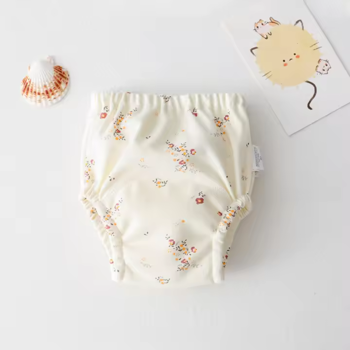 Ins dibujos animados bebé dejar pañal pantalones de entrenamiento pañal de gasa de algodón puro pantalones de aprendizaje pañal impermeable - 1