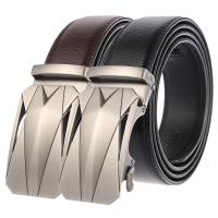 Cinturón de cuero con hebilla automática de aleación de Metal para hombre, talla grande, largo, 170, 160, 150, 140, 130cm, para pantalones vaqueros de negocios - details 0