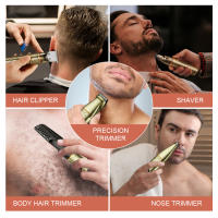 Cortadora de pelo profesional 5 en 1, cortadora de pelo eléctrica, maquinilla de afeitar resistente al agua, Barba, cuerpo, Máquina para cortar cabello para hombres, carga USB - details 2