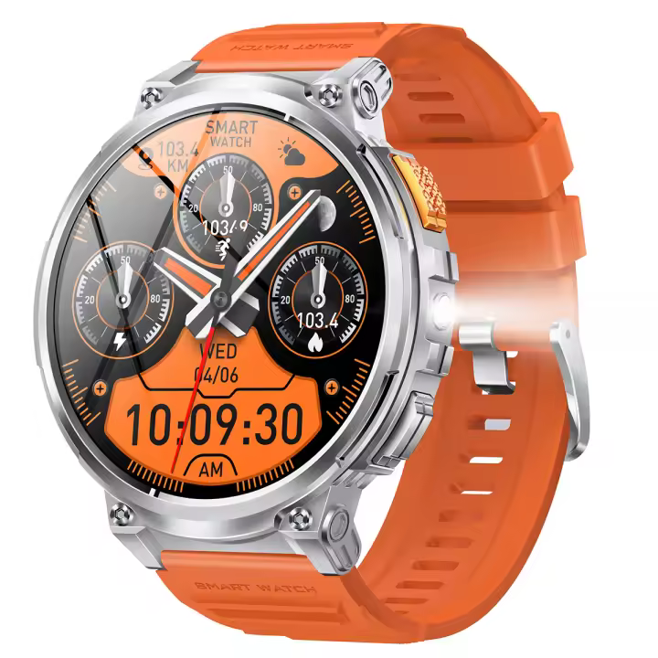 Reloj inteligente para hombre con pantalla IPS, llamada Bluetooth, linterna, frecuencia cardíaca, oxígeno en sangre - 1