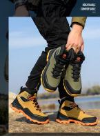 Zapatos de Seguridad para Hombres Impermeables, Altas, Resistentes al Desgaste, Forro de Cuero, Suela de Goma Sintética - details 10