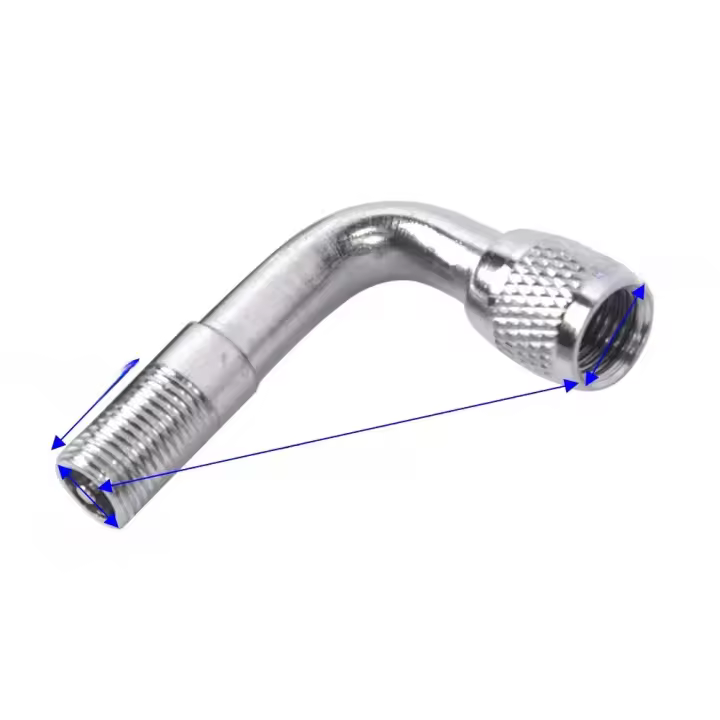 2pcs Adaptador De Extensión De Válvula De Neumático Para Motocicleta Y Coche 90 Grados Extensor De Válvula De Neumático De Ángulo De 90 Grados Accesorios De Neumáticos - 1
