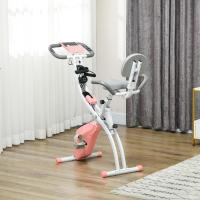 Bicicleta estática plegable regulable en altura, resistencia magnética ajustable, bicicleta de ejercicio con pantalla LCD y asiento con respaldo, sensor de pulso, 105x48x118 cm - details 25