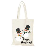 Bolso de Lona Merry Christmas Bolso de Mano Ecológico para Mujeres Diseño de Dibujos Animados - details 9