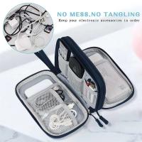 Organizador de accesorios electrónicos de viaje, almacenamiento portátil impermeable de doble capa para Cable, disco duro, banco de energía - details 3