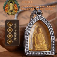 Nuevo estilo étnico chino acero titanio doce zodíaco ocho dioses guardianes, colgante de Buda, collar de circón para hombres y mujeres - details 11
