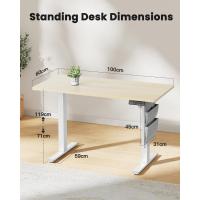 Escritorio de Altura Regulable 100 x 60 cm, soporta hasta 80 kg Altura Ajustable con Bolsa de Almacenamiento, Escritorio eléctrico con función de Memoria para Estaciones de Trabajo - details 2