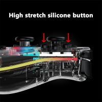 Joypad transparente inalámbrico, controlador de inducción de 6 ejes, Gamepad ajustable, 8 colores, luz mágica, vibración, Joy para Nintendo Switch - details 3