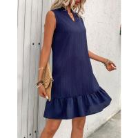 Svanco Vestido de verano para mujer, corte holgado, cuello en V, sin mangas, adecuado para ropa informal y de playa - details 4