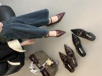 Zapatos Mary Jane Retro Punta de Cabeza Afilada, Depósito Bajo, Estilo Stiletto Versátil para Mujeres - details 19