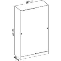 2 Puertas correderas, Natural Y Blanco Brillante, 120x204x50cm - details 11